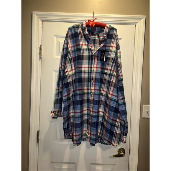 NWT NEW Mens 4X 4XLT Polo Ralph Lauren PONY Classic Fit Long Sleeve PLAID Shirt - Picture 1 of 12